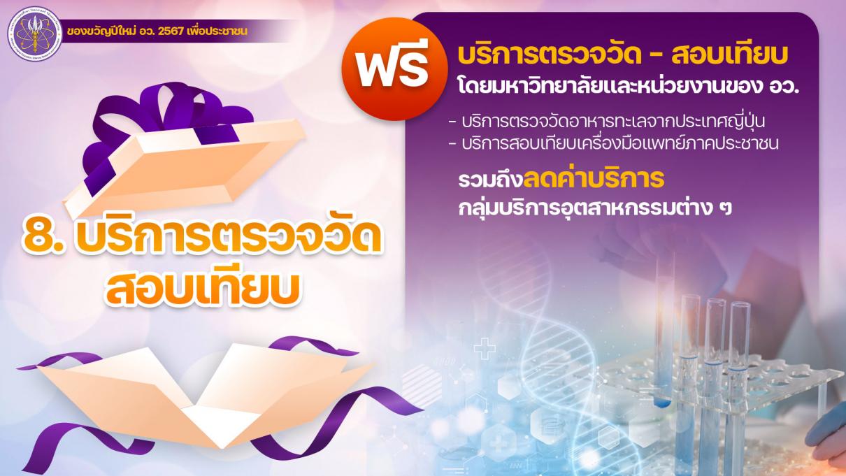 กล่องของขวัญรัฐบาลปีใหม่ 2567 กล่องที่ 8 บริการตรวจวัด – สอบเทียบ ของขวัญที่ อว. ให้บริการตรวจวัด – สอบเทียบ ฟรี