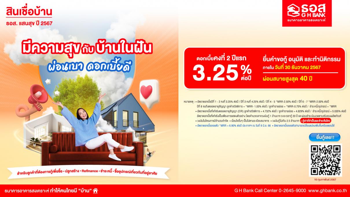ธอส. เอาใจคนอยากมีบ้าน จัดงาน GHB ALL HOME EXPO 2024 ครั้งที่ 4 @เซ็นทรัลนครปฐม นำทรัพย์บ้านมือสองคุณภาพดี ทำเลเด่น ราคาคุ้มค่ากว่า 800 รายการ พร้อมลดสูงสุด 50%