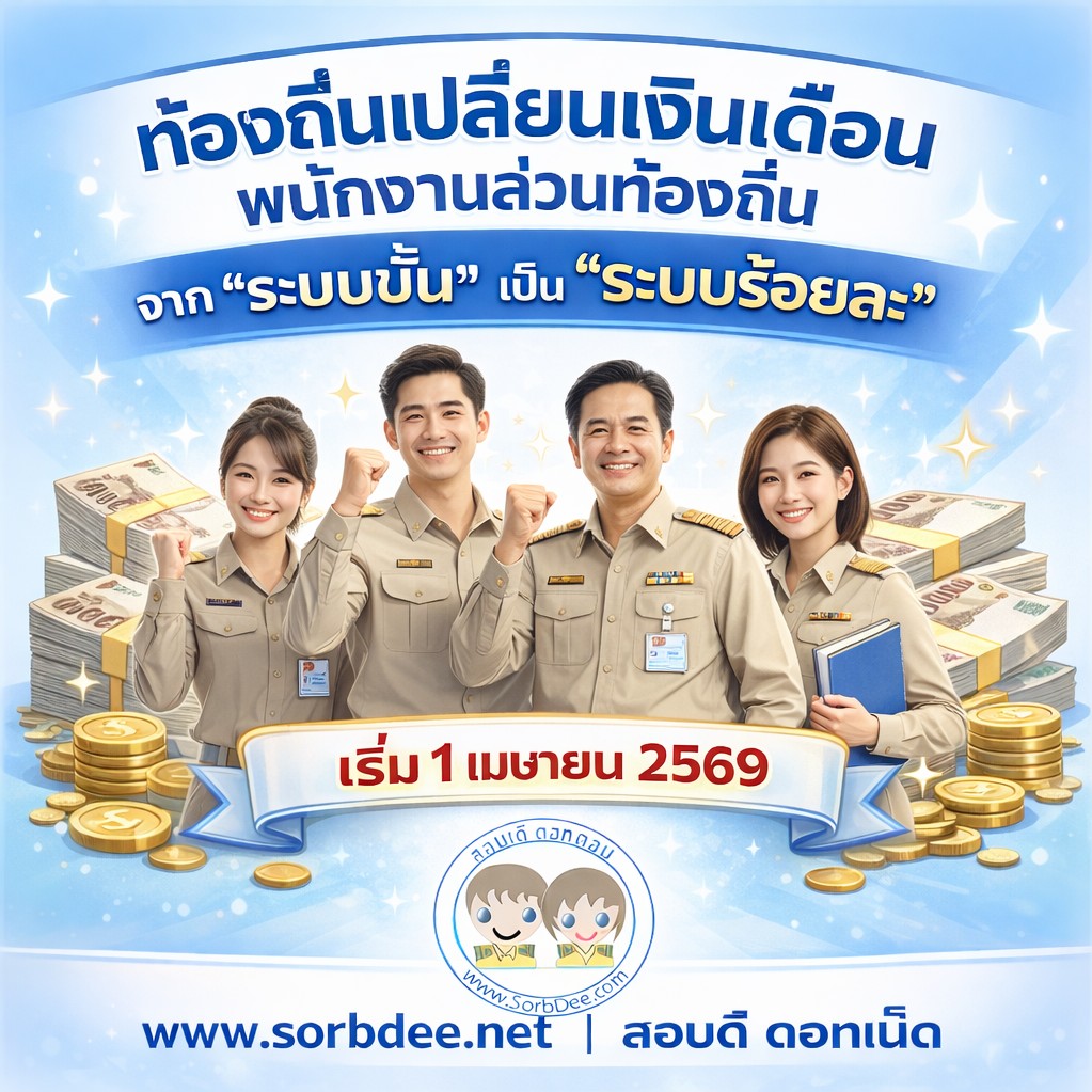 เลื่อนเงินเดือนทอ้งถิ่นเป็นระบบร้อยละ