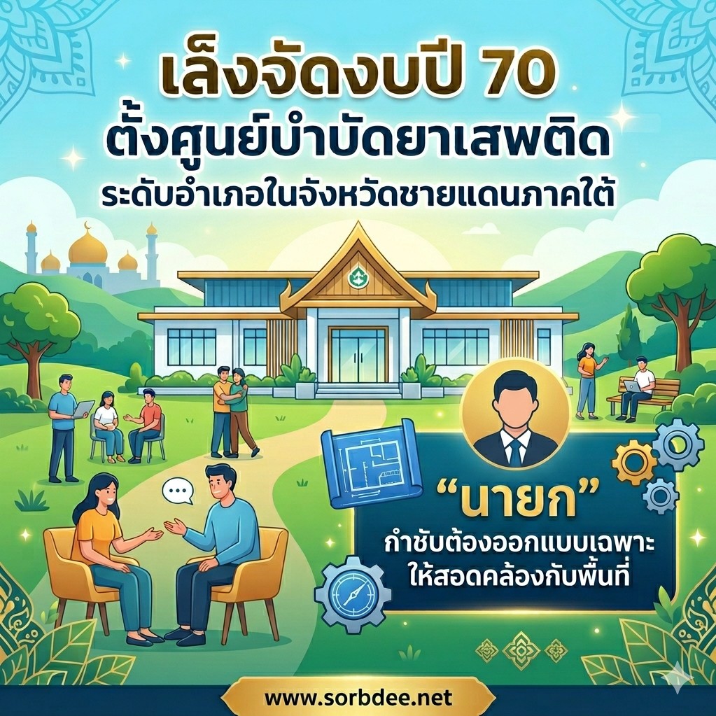 เล็งจัดงบปี 70 ตั้งศูนย์บำบัดยาเสพติดระดับอำเภอในจังหวัดชายแดนภาคใต้