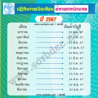 วันจ่ายเงินเดือนข้าราชการบํานาญ 2567 เงินเดือนบำนาญ 2567